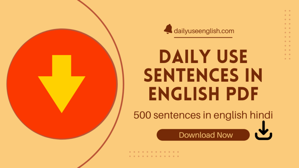 daily use sentences in english pdf